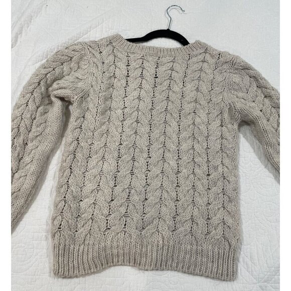H&M+ Cable-knit Sweater Womens beige size small chunky cropped boxy sweater - Picture 2 of 7